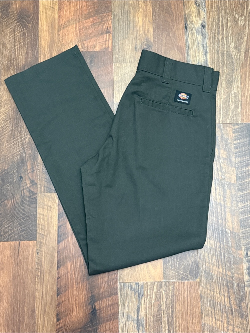 NWT Dickies Skateboarding Flex Slim Fit Center Crease Pants Olive Green 32x32